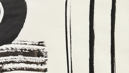 abstract painting drawn with a brush, rough lines drawn with ink and brush, drawing of rough lines painted with a brush