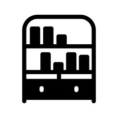 Bookshelf Icon Vector Symbol Design Illustration