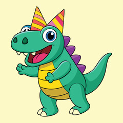 cute-cartoon-dinosaur-wearing-party-hat-vector-art