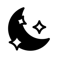 Crescent Stars Icon Vector Symbol Design Illustration