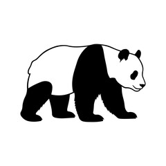 Panda head line art vector