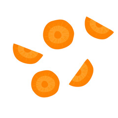 Sliced carrots vector