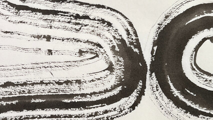 abstract painting drawn with a brush, rough lines drawn with ink and brush, drawing of rough lines painted with a brush