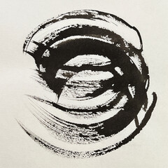 abstract painting drawn with a brush, rough lines drawn with ink and brush, drawing of rough lines painted with a brush