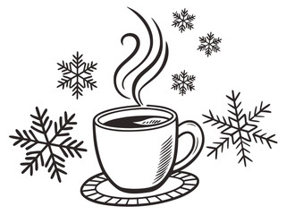 Coffee Mug with Snowflakes