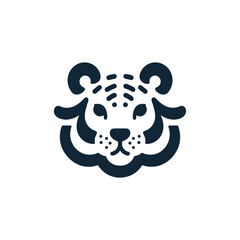 Adorable Tiger Face Graphic in Modern Minimalist Style