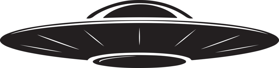 Vector illustration of a classic ufo silhouette isolated on a white background © MdMezbahul