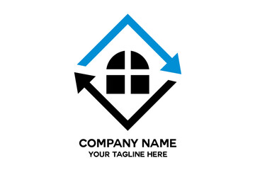 house logo with arrow