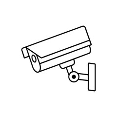 Security camera outline drawing isolated on transparent background silhouette