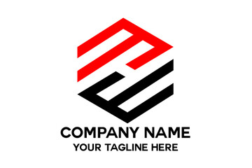 black and red hexagonal letter m