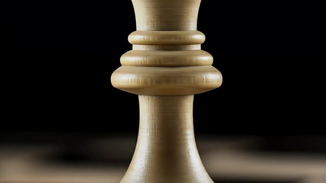 Close Up Realistic Chess Piece King Macro Black Background