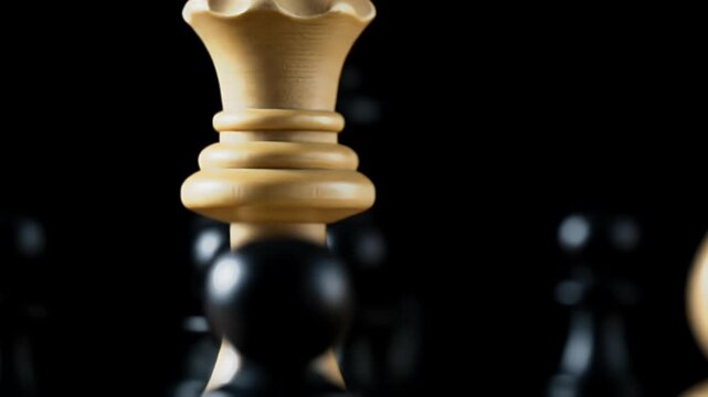 Close Up Realistic Chess Queen Piece in Studio Lighting