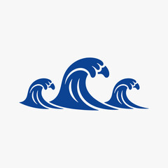 A collection of Ocean wave logos of nautical crests, each with a different shape and size.