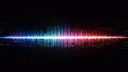 Abstract Colorful Soundwave Equalizer Background with Neon Lights Glow