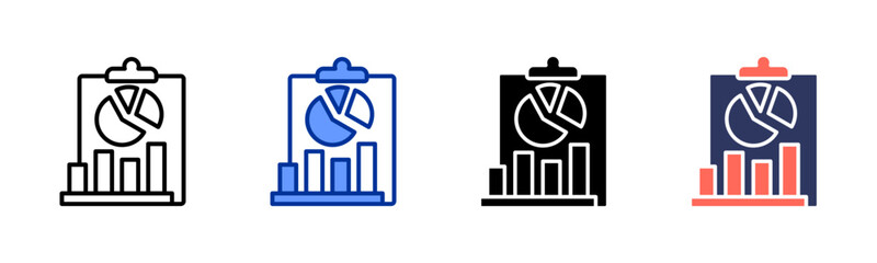 Obraz premium Report icon sheet multiple style collection