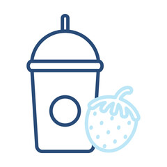 Smoothie Icon Color Outline Style. Vector Illustration Design