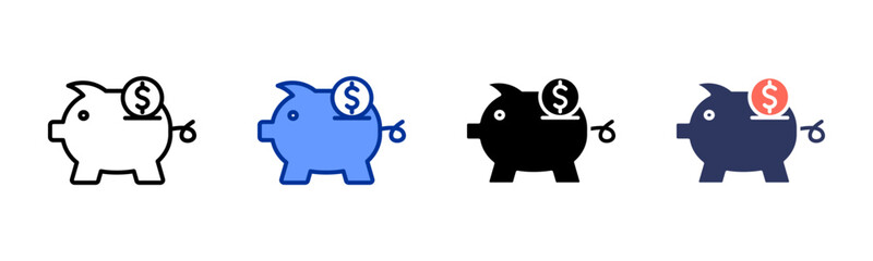 Savings icon sheet multiple style collection