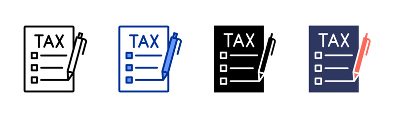 Tax Form icon sheet multiple style collection