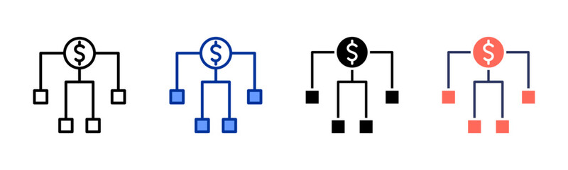 Allocation icon sheet multiple style collection