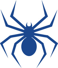 spider silhouette vector icon, perfect for Halloween themes, horror logos, and spooky web designs.
