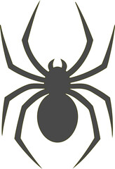 Minimal spider silhouette vector, ideal for insect illustrations, Halloween graphics, and creepy branding.
