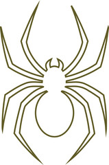 Simple spider outline vector icon, ideal for logo design, spooky graphics, and insect-related concepts.