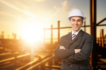 A construction worker working on building site