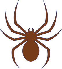 Scary spider silhouette icon, great for horror posters, haunted house logos, and dark design themes.
