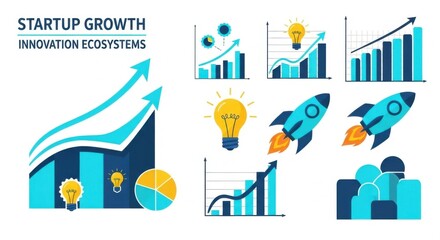  Dynamic Vector Infographics for Startup Growth & Innovation Ecosystems