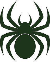 Creepy spider vector silhouette, perfect for horror movie covers, spooky branding, and mystery themes.