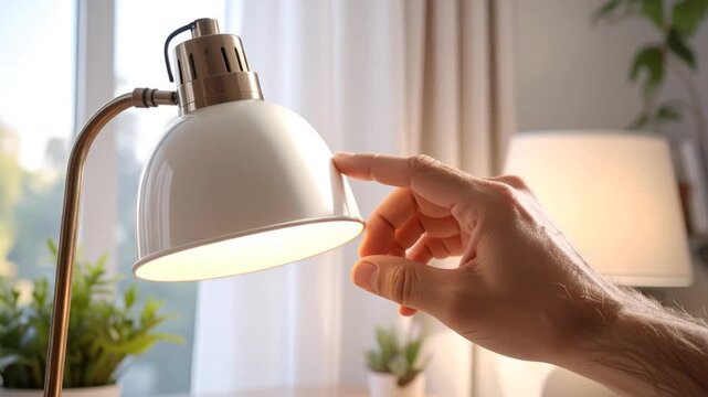 Hand adjusting table lamp shade