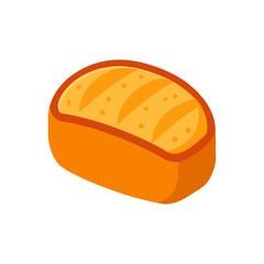 Cartoon loaf of bread on a white background on transparent background