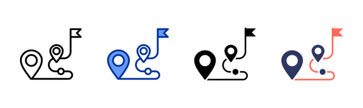 Route icon sheet multiple style collection