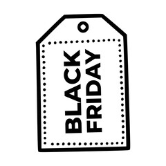Hand Drawn Black Friday Sale Price Tag Label