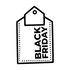 Hand Drawn Black Friday Sale Price Tag Label
