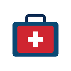 Obraz premium Illustration of a red first aid kit icon on transparent background
