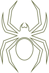 Minimal spider line art vector, perfect for eerie, dark, or fantasy-themed artwork.