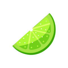 A slice of lime on a plain white background on transparent background