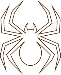 Thin line spider icon in vector format, perfect for fear, horror, and wildlife design projects.