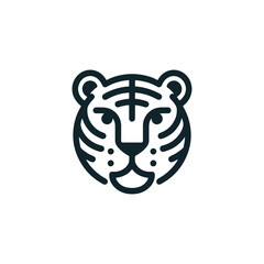 Modern Tiger Head Outline Vector Illustration