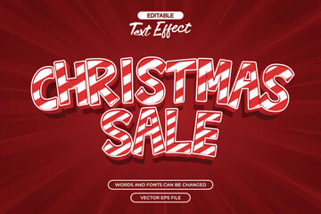 Christmas sale editable text effect with 3d cartoon text style
