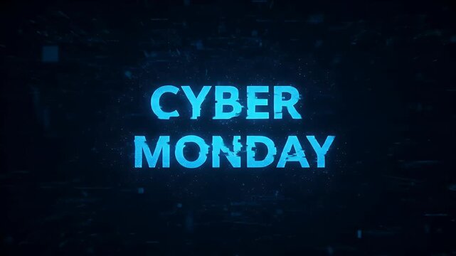 Cyber Monday Digital Glitch Text Background Abstract Technology