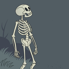 skeleton with a skull