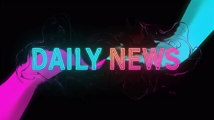 Daily News Neon Sign Background Realistic Video Footage
