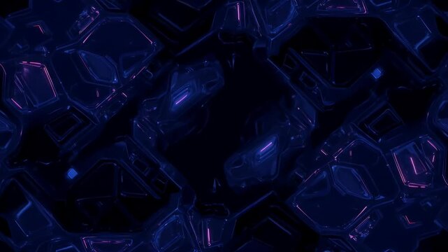 Dark Blue Abstract Geometric Crystal Background Loop