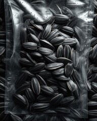 Black Sunflower Seeds in Clear Packaging