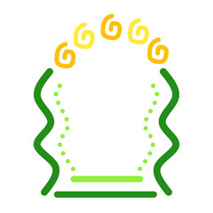 Abstract Green Arch Frame Border Swirl Minimalist Nature Element Design