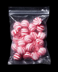 Sweet Peppermint Candy in Clear Plastic Bag