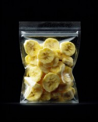 Packaged Banana Chips in Clear Bag