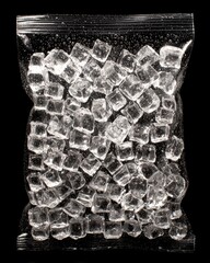 Crystal Clear Ice Cubes in Plastic Bag